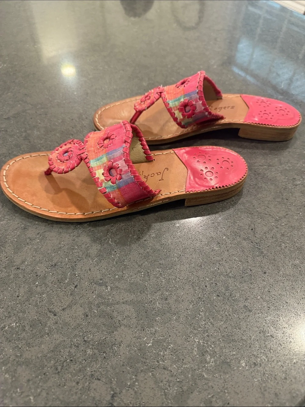 Jack Rogers Women’s Sz 7 Pink Madras sandal